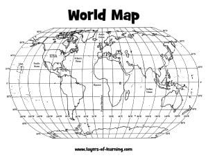 Printable Map Of The World With Coordinates