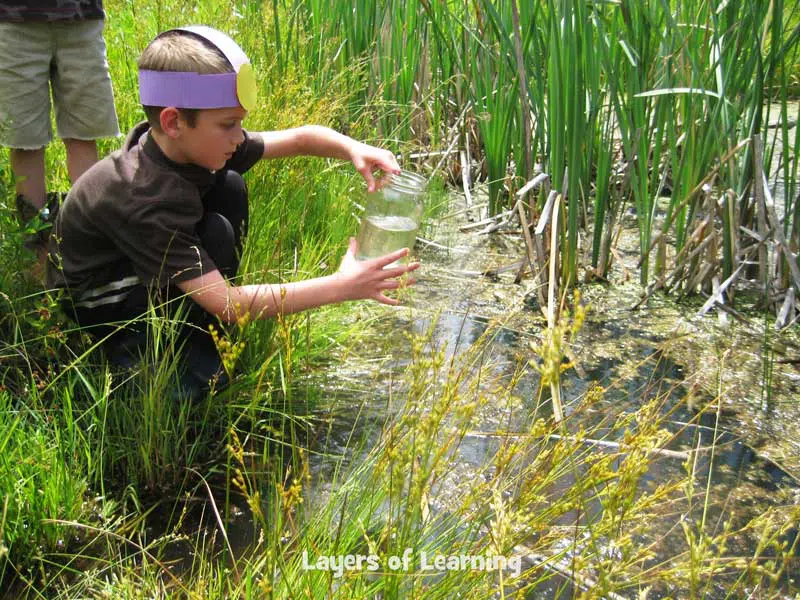 Gathering pond water