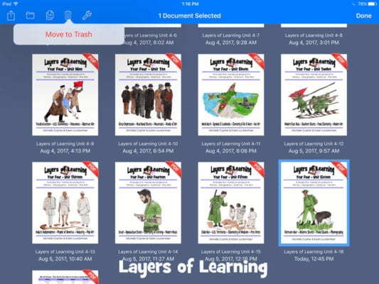 How to use a tablet to read, plan, and print Layers of Learning units