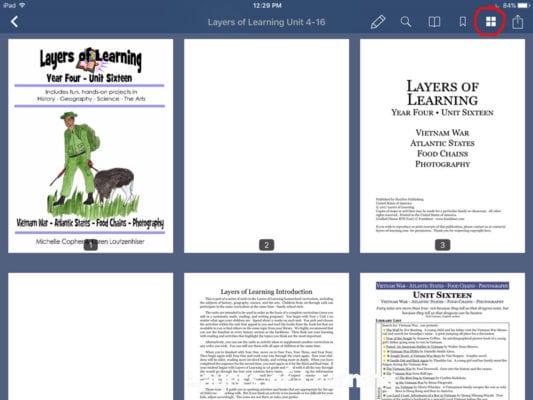 How to use a tablet to read, plan, and print Layers of Learning units