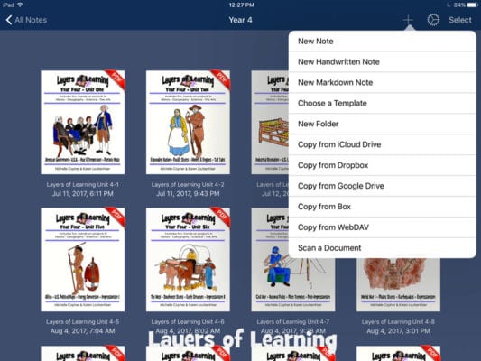 How to use a tablet to read, plan, and print Layers of Learning units