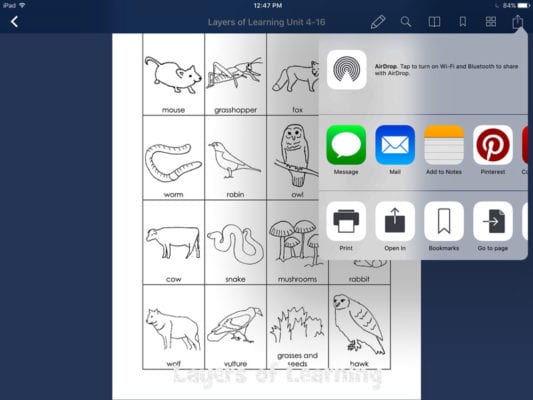 How to use a tablet to read, plan, and print Layers of Learning units