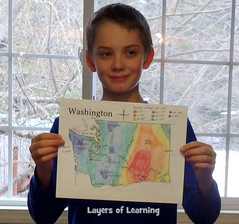Presenting a U.S. state maps project to the family